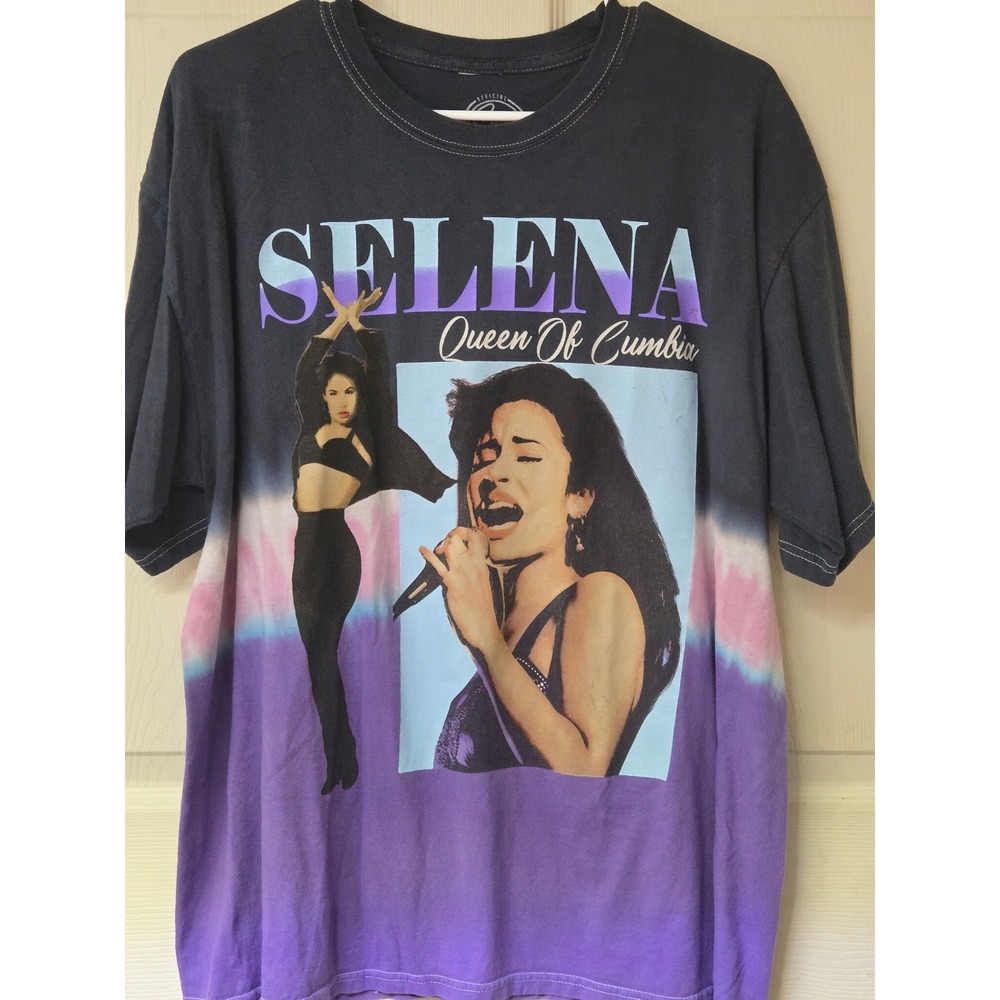 Official Selena Queen of Cumbia Graphic Tee Purple Tie Dye Shirt XL